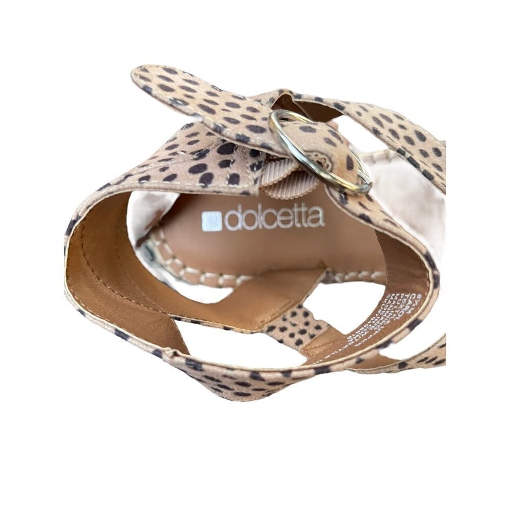 Dolcetta Carol espadrille wedge sandals with ankle strap size 8.5 Animal Print - Picture 6 of 7